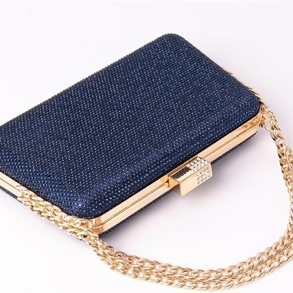 Women's Rhinestone Clutch Evening Bags Sparkly Glitter Formal Handbags - Picture 2 of 6